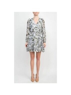 Laundry Shelli Segal Tiered Hem Floral Short Dress size 6 NWT